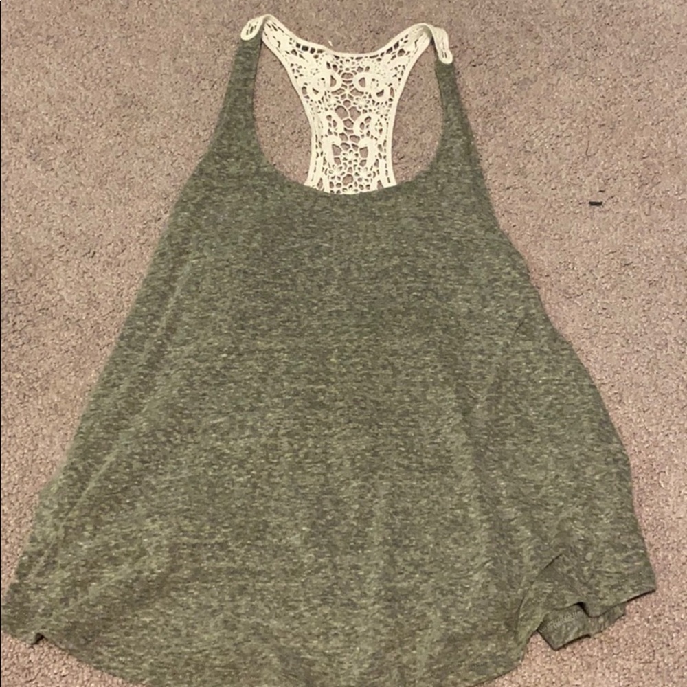 Grey Tank Top with Lace from Abercrombie and Fitch